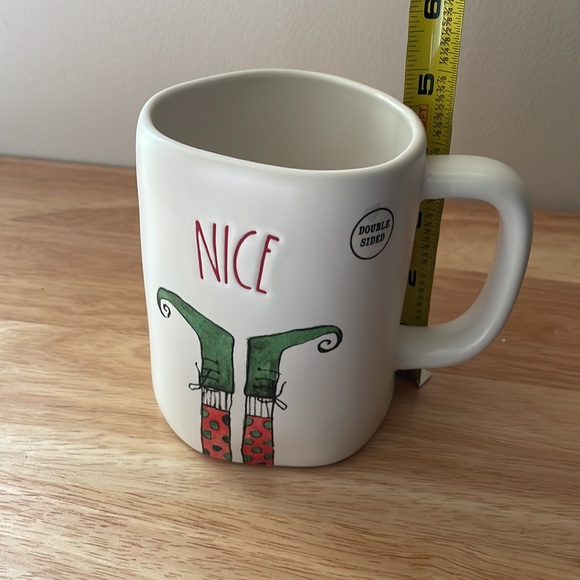 Rae Dunn Double Sided Nice Naughty Christmas Holiday Elf Ceramic Elf Mug-NEW - Picture 9 of 10